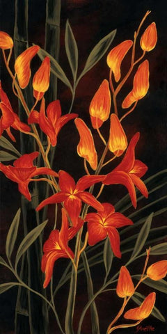 Tropical Glow Black Ornate Wood Framed Art Print with Double Matting by St. Amant, Yvette