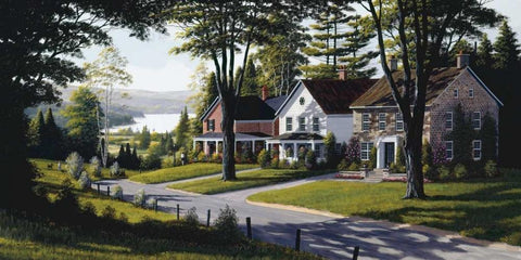 Cul-de-sac White Modern Wood Framed Art Print with Double Matting by Saunders, Bill