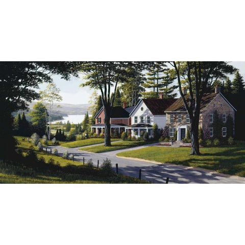 Cul-de-sac White Modern Wood Framed Art Print by Saunders, Bill