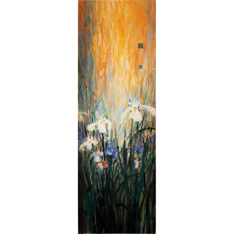 Golden Winged Garden I White Modern Wood Framed Art Print by Li-Leger, Don