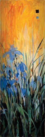 Golden Winged Garden II White Modern Wood Framed Art Print with Double Matting by Li-Leger, Don