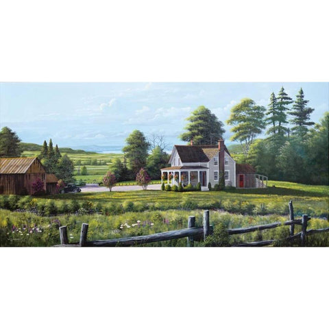 Hanging Basket White Modern Wood Framed Art Print by Saunders, Bill