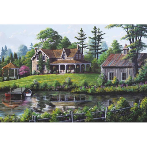 Reflections of Spring White Modern Wood Framed Art Print by Saunders, Bill