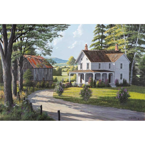 Old Friends White Modern Wood Framed Art Print by Saunders, Bill