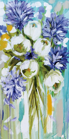 Summer Glow White Modern Wood Framed Art Print with Double Matting by Brooks, Amanda J.