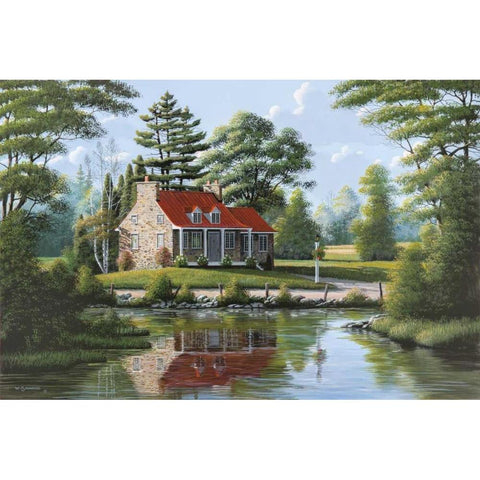 Summer Breeze White Modern Wood Framed Art Print by Saunders, Bill