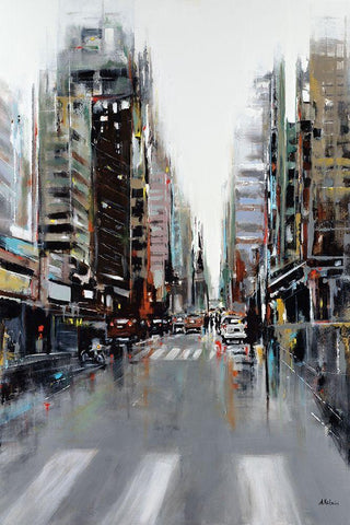 La Ville Black Ornate Wood Framed Art Print with Double Matting by Kadmiri, Aziz