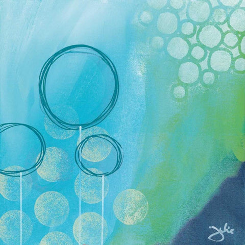 Bubble Toes White Modern Wood Framed Art Print with Double Matting by Hawkins, Julie