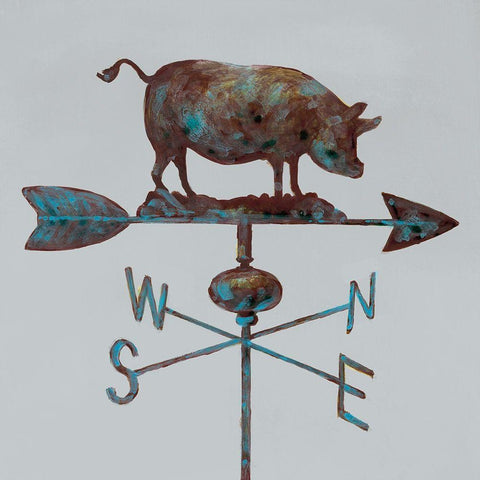 Rural Relic Pig Black Modern Wood Framed Art Print by Fisk, Arnie