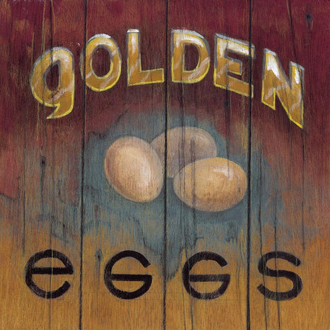 Golden Eggs White Modern Wood Framed Art Print by Fisk, Arnie