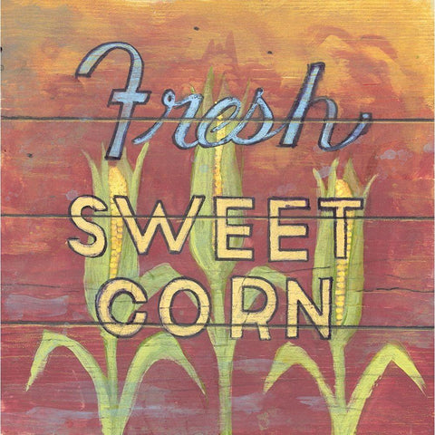 Fresh Sweet Corn White Modern Wood Framed Art Print by Fisk, Arnie