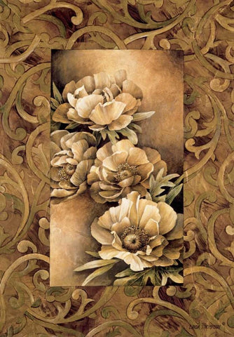Poppies I White Modern Wood Framed Art Print with Double Matting by Thompson, Linda