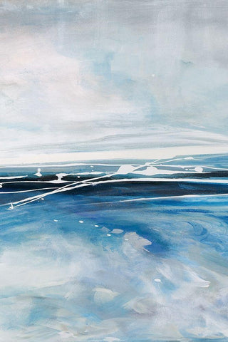 Cloud Pond II White Modern Wood Framed Art Print with Double Matting by Parker, Karen Lorena