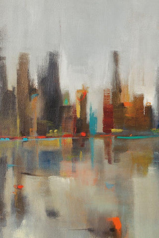 Golden Harbor I Black Ornate Wood Framed Art Print with Double Matting by Jackson, Victoria