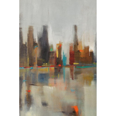 Golden Harbor I White Modern Wood Framed Art Print by Jackson, Victoria