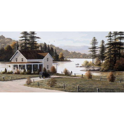 Out on the Lake White Modern Wood Framed Art Print by Saunders, Bill