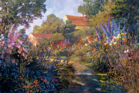 Annapolis Garden White Modern Wood Framed Art Print with Double Matting by Craig, Philip