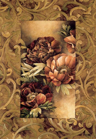 Poppies II White Modern Wood Framed Art Print with Double Matting by Thompson, Linda