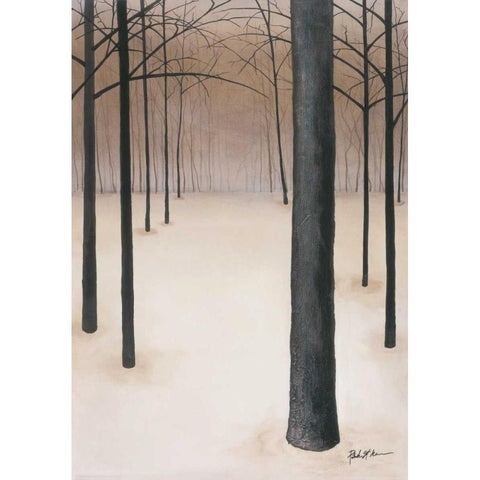 Stoic Black Modern Wood Framed Art Print with Double Matting by St. Germain, Patrick