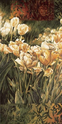 Summer Garden I White Modern Wood Framed Art Print with Double Matting by Thompson, Linda