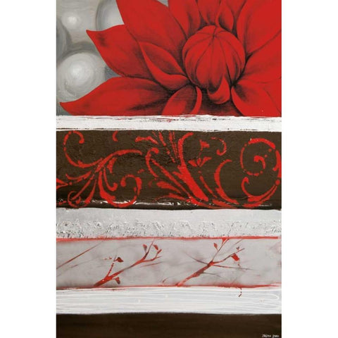 Sumptuous Red White Modern Wood Framed Art Print by Copley, Jasmin Zara