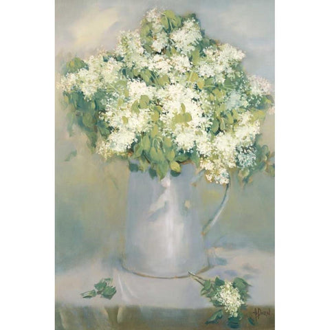 White Lilacs White Modern Wood Framed Art Print by Dern, Andrea