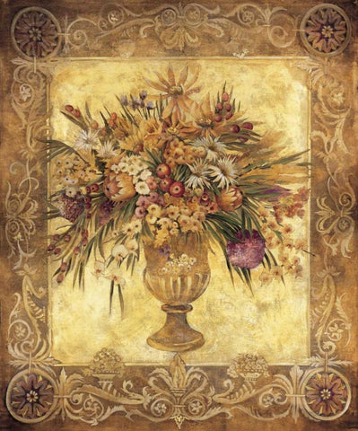 Tuscan Urn Black Ornate Wood Framed Art Print with Double Matting by Jardine, Liz