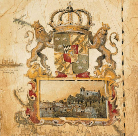 Terra Nova I Black Ornate Wood Framed Art Print with Double Matting by Jardine, Liz