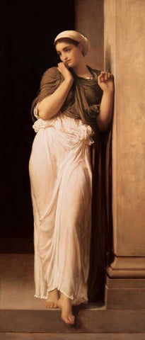 Nausicaa from James Joyces Ulysses Black Ornate Wood Framed Art Print with Double Matting by Leighton, Lord Frederic