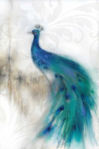 Jewel Plumes II Black Ornate Wood Framed Art Print with Double Matting by Prior, J.P.