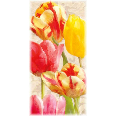 Glowing Tulips I White Modern Wood Framed Art Print by Pahl, Janel