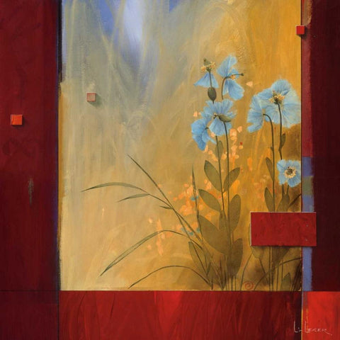 Le Decouverte Du Jardin White Modern Wood Framed Art Print by Li-Leger, Don