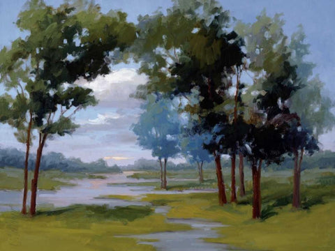 Wandering Water Black Ornate Wood Framed Art Print with Double Matting by McMurry, Vicki