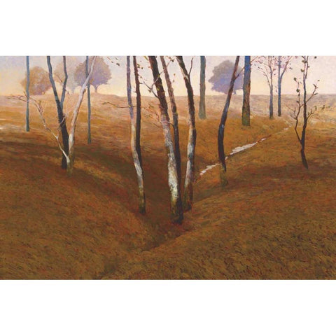French Oaks White Modern Wood Framed Art Print by Lovelace, Kent