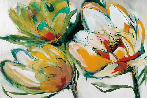 Bloomed II White Modern Wood Framed Art Print with Double Matting by Fitsimmons, A.