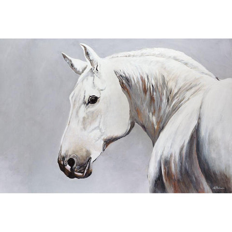 Cheval Blanc White Modern Wood Framed Art Print by Kadmiri, Aziz