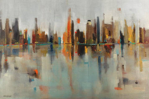 Golden Harbor Black Ornate Wood Framed Art Print with Double Matting by Jackson, Victoria