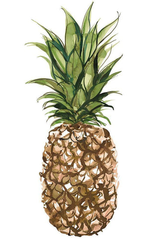 Pineapple Black Ornate Wood Framed Art Print with Double Matting by Billinghurst, Marina