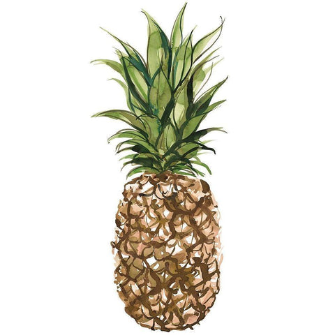 Pineapple White Modern Wood Framed Art Print by Billinghurst, Marina
