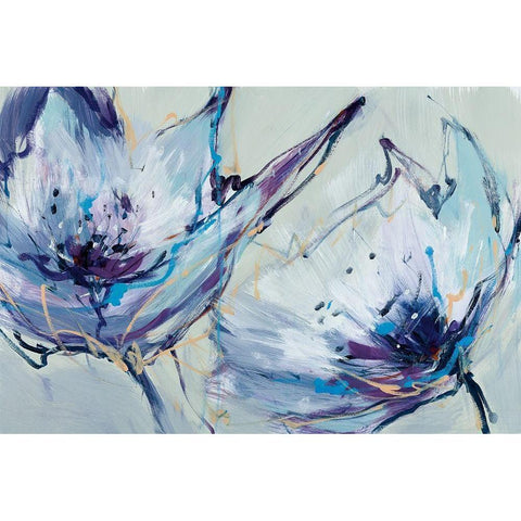 Blooms In Lilac White Modern Wood Framed Art Print by Fitzsimmons, A.