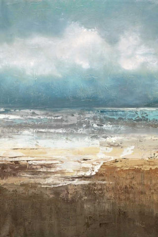 Oceanscape Black Ornate Wood Framed Art Print with Double Matting by Quintero, Tita