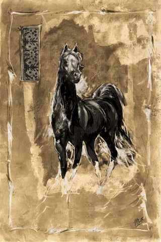 Quick Silver Black Ornate Wood Framed Art Print with Double Matting by Wiley, Marta G.