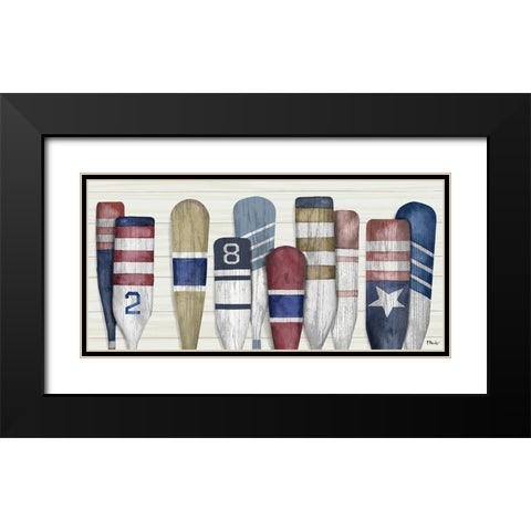 Port Oars Horizontal Black Modern Wood Framed Art Print with Double Matting by Brent, Paul