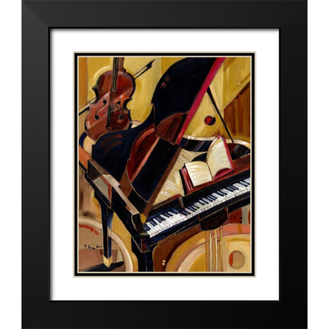 Abstract Piano II Black Modern Wood Framed Art Print with Double Matting by Brent, Paul