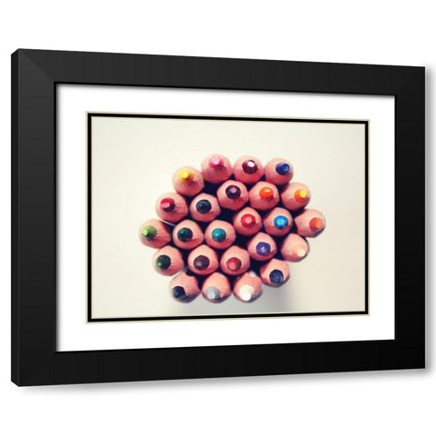 Abstract 17 Black Modern Wood Framed Art Print with Double Matting by Lee, Rachel
