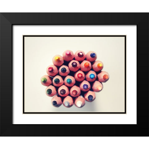Abstract 17 Black Modern Wood Framed Art Print with Double Matting by Lee, Rachel