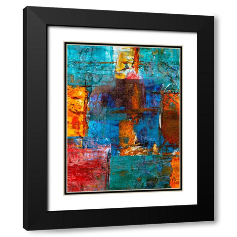 Abstract 49 Black Modern Wood Framed Art Print with Double Matting by Lee, Rachel