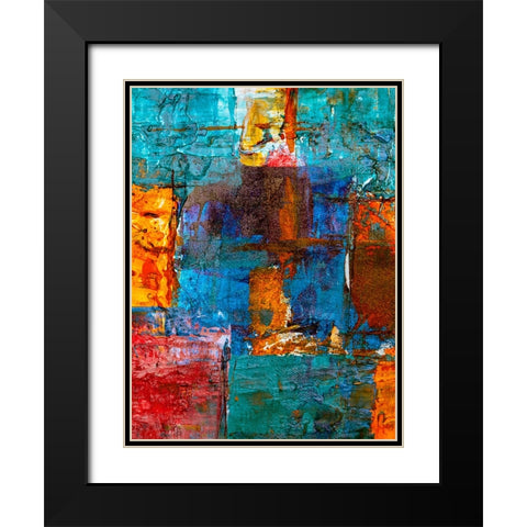 Abstract 49 Black Modern Wood Framed Art Print with Double Matting by Lee, Rachel