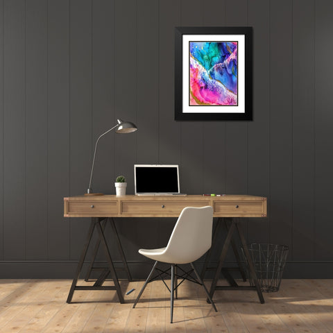 Abstract 51 Black Modern Wood Framed Art Print with Double Matting by Lee, Rachel