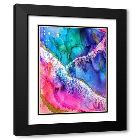 Abstract 51 Black Modern Wood Framed Art Print with Double Matting by Lee, Rachel